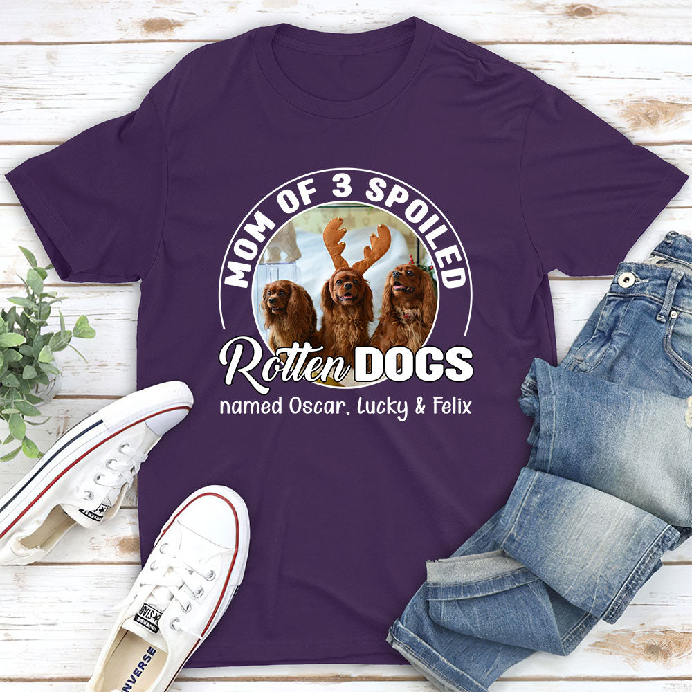 Spoiled Rotten Personalized Custom Unisex Dog Photo T-shirt - 5.3 oz