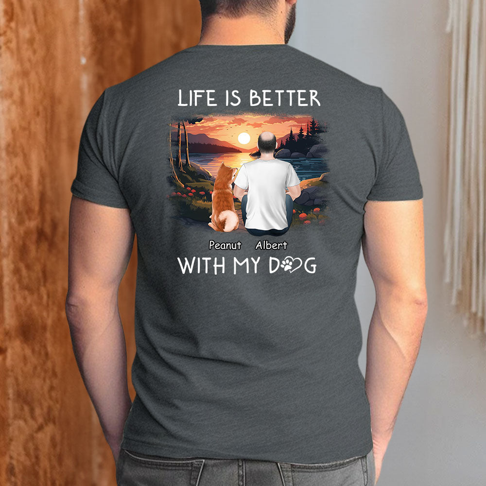 Better With Dogs - Personalized Custom Unisex Heavy Cotton T-shirt for Pet Lovers