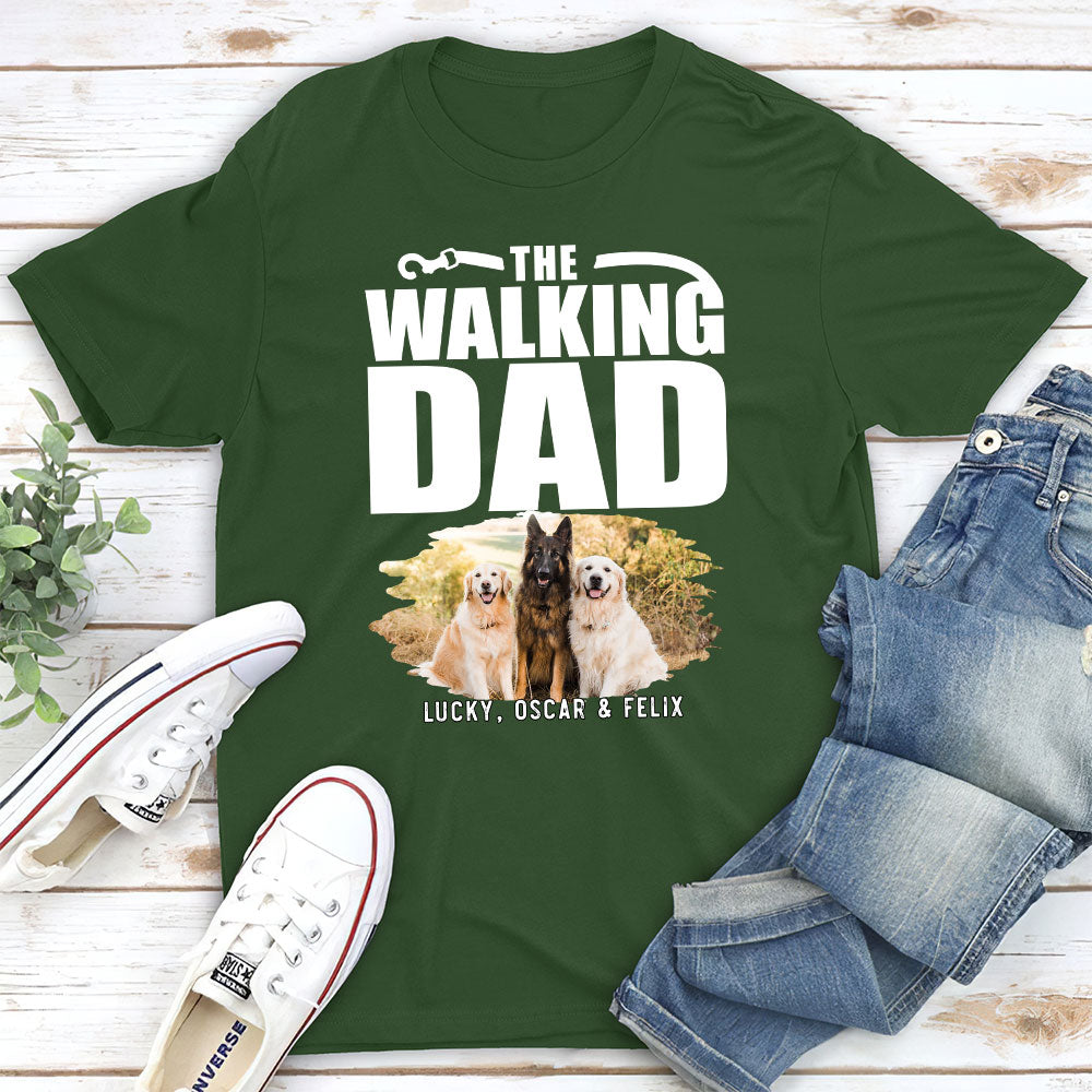 Personalized Custom Premium Walking Dad/Mom T-shirt - Ideal Gift for Pet Lovers