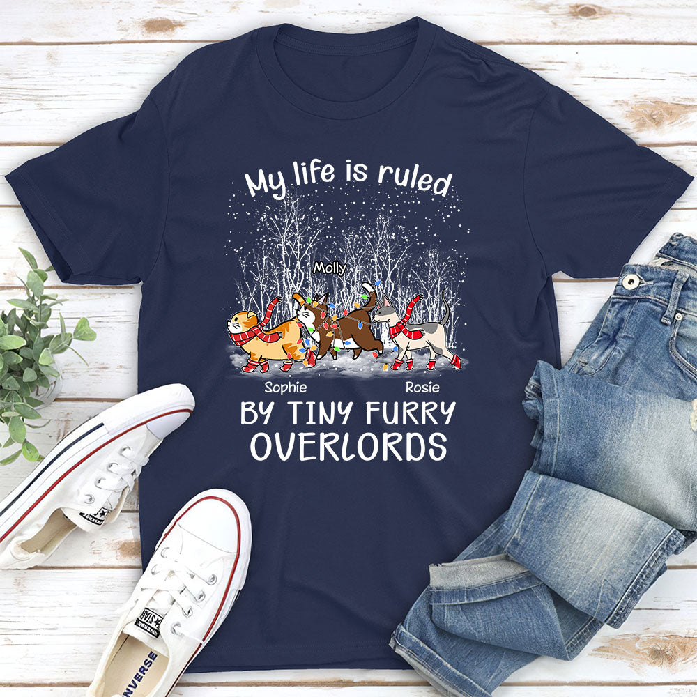 Exclusive Personalized Custom Unisex 'Ruled By Furry Overlords' T-shirt for Pet Lovers