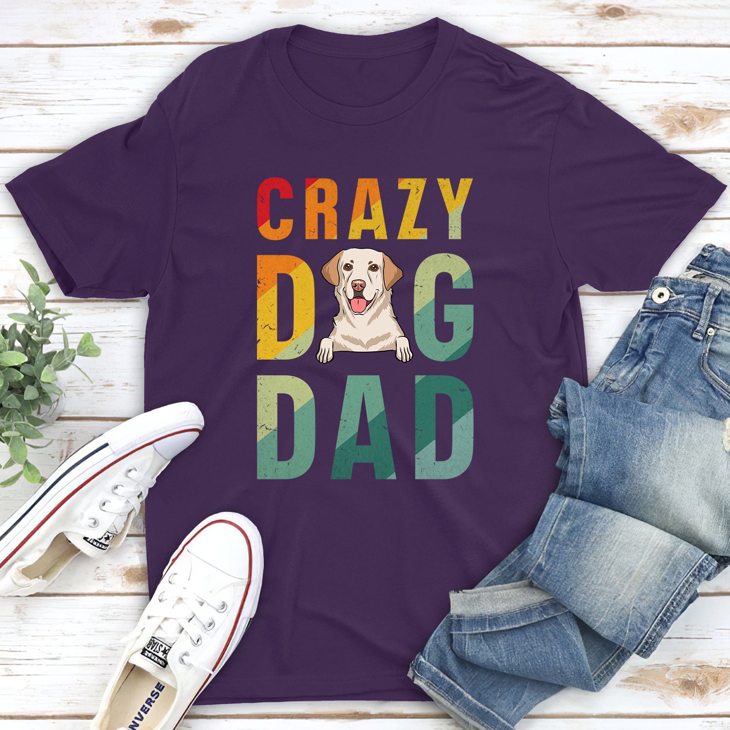 Crazy Dog Dad/Mom - Personalized Custom Unisex 5.3 oz Heavy Cotton T-shirt for Pet Lovers