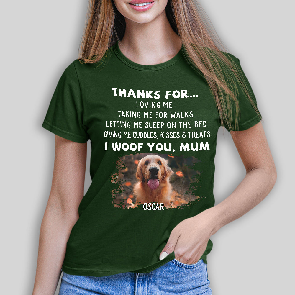 Personalized Custom Women's 'Dog Thanks For Photo' T-shirt - Ideal Gift for Pet Lovers