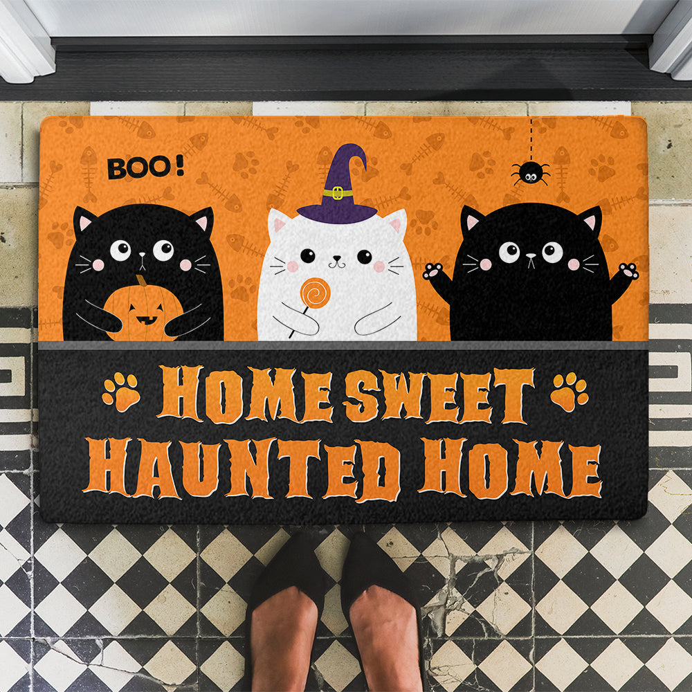 Cat Halloween Personalized Doormat with Dog's Picture - Ideal Gift for Pet Lovers