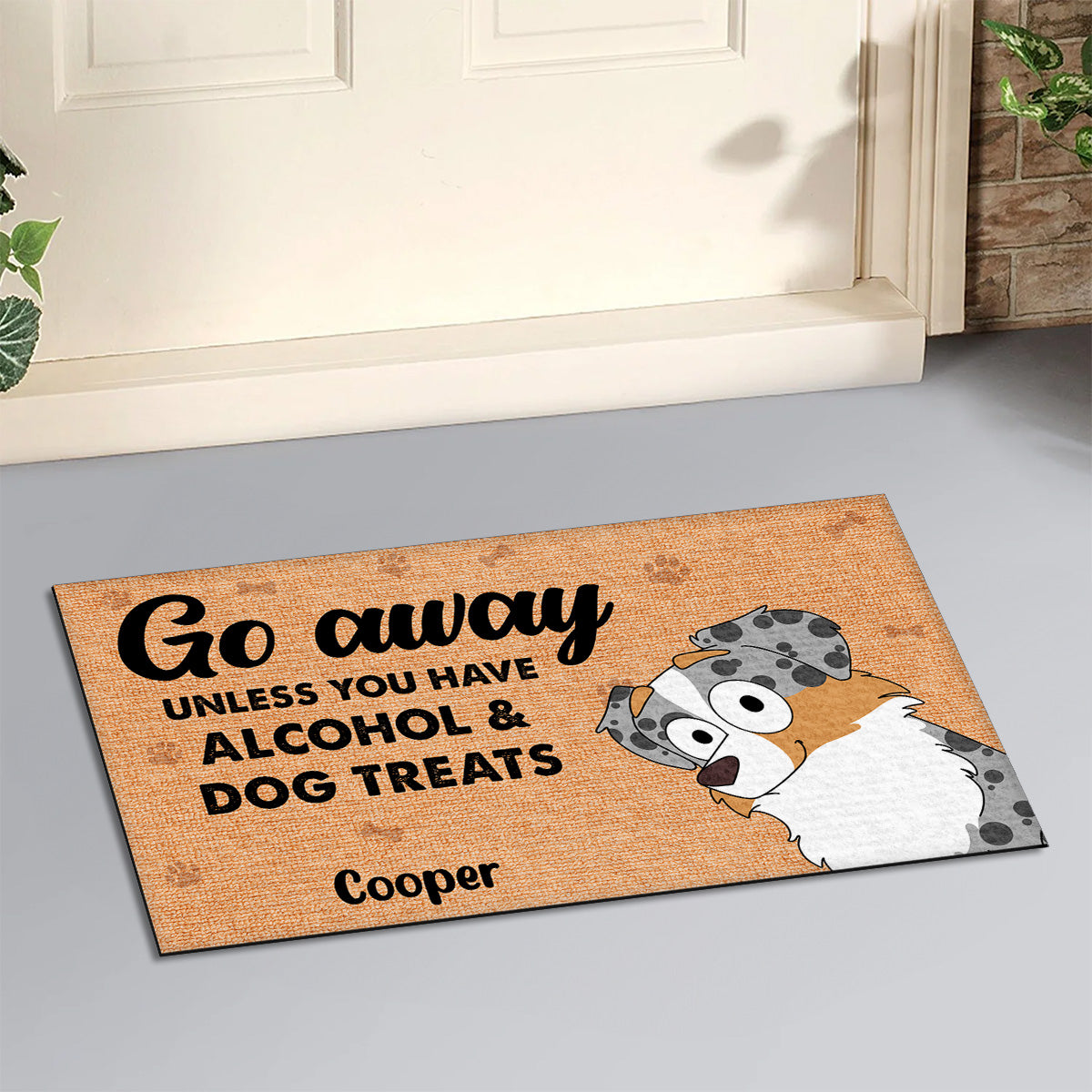 Go Away Unless Have - Personalized Custom Pet Portrait Doormat for Pet Lovers