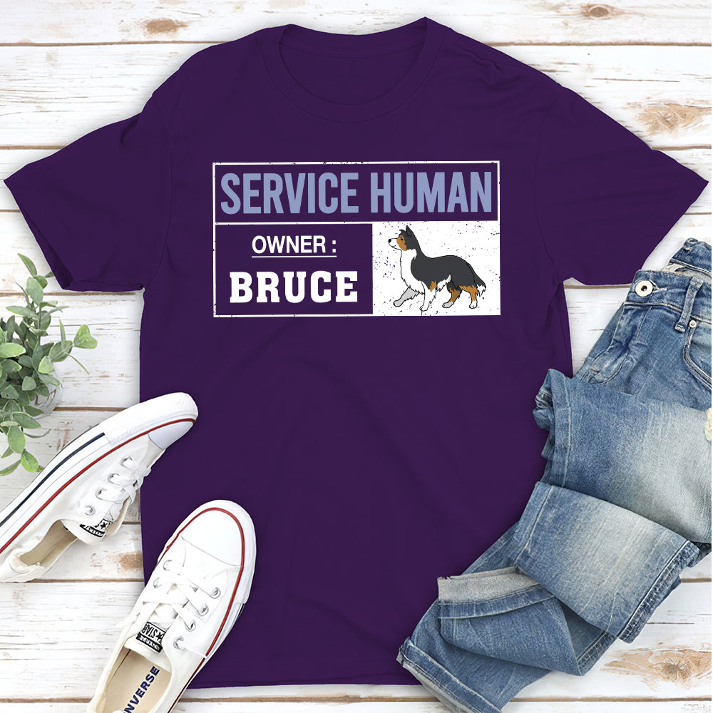 Service Human Since - Personalized Custom Unisex 5.3 oz T-shirt for Pet Lovers