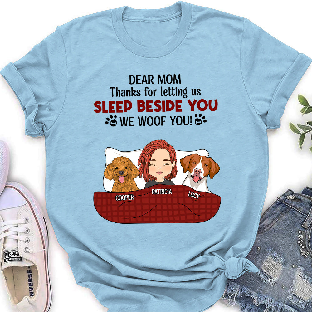 Letting Me Sleep Beside You - Customizable Personalized Women's T-shirt for Pet Lovers