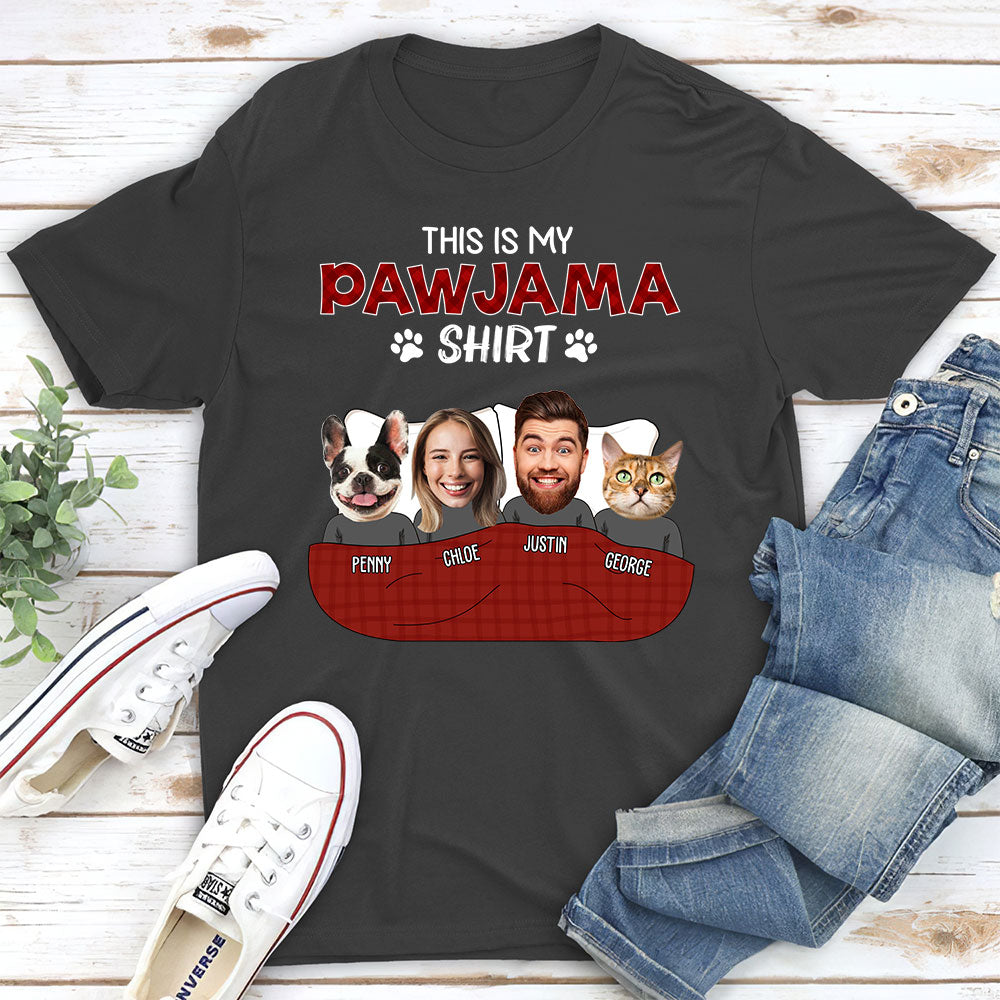 Personalized Custom Unisex Pajama Shirt Photo T-shirt - Ideal Gift for Pet Lovers