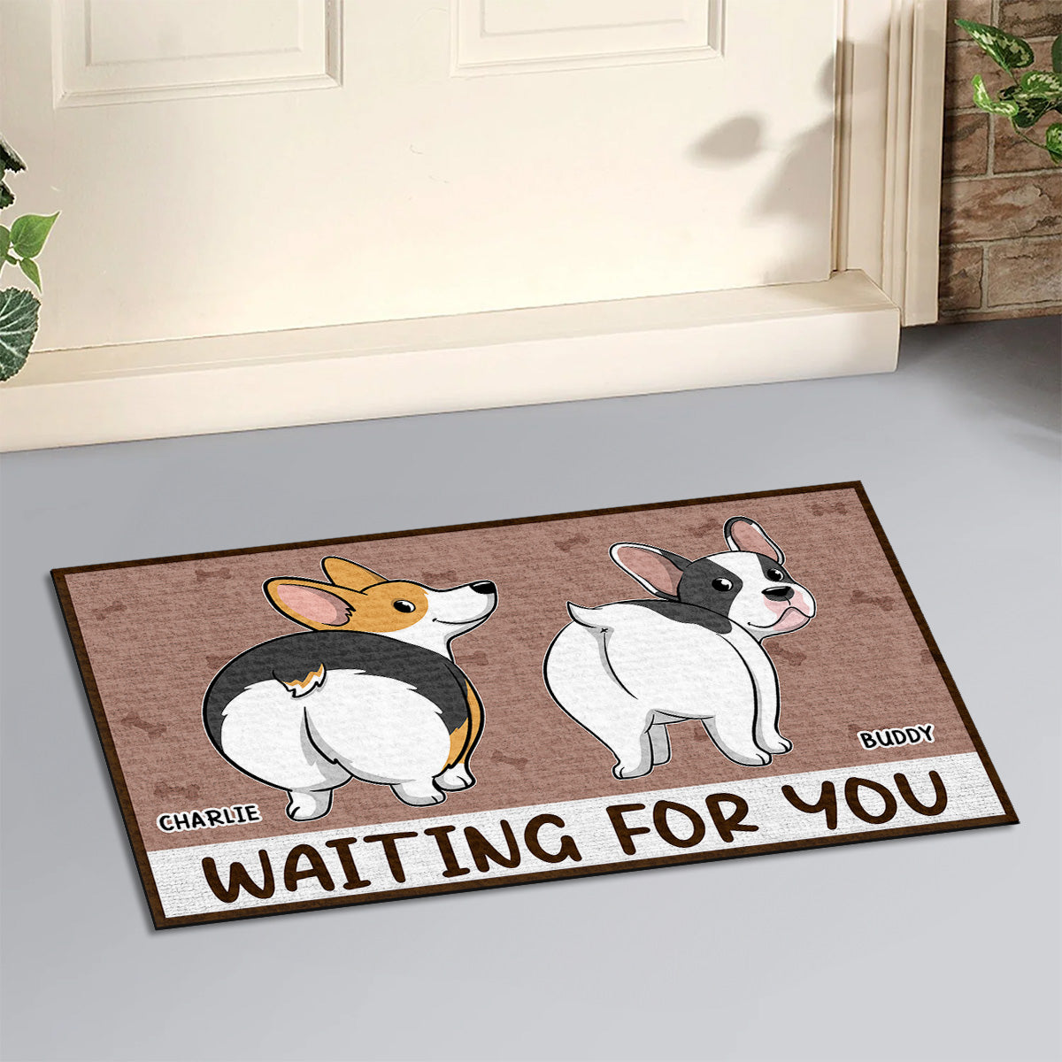 Personalized Custom 'Waiting For You' Doormat with Your Pet's Picture
