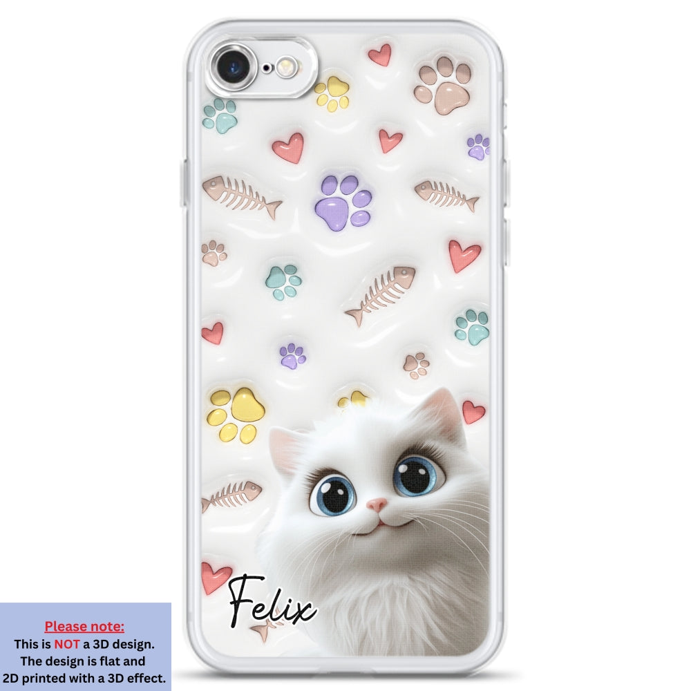 Adorable Baby Cat - Customizable 3D Inflated Effect Personalized Phone Case