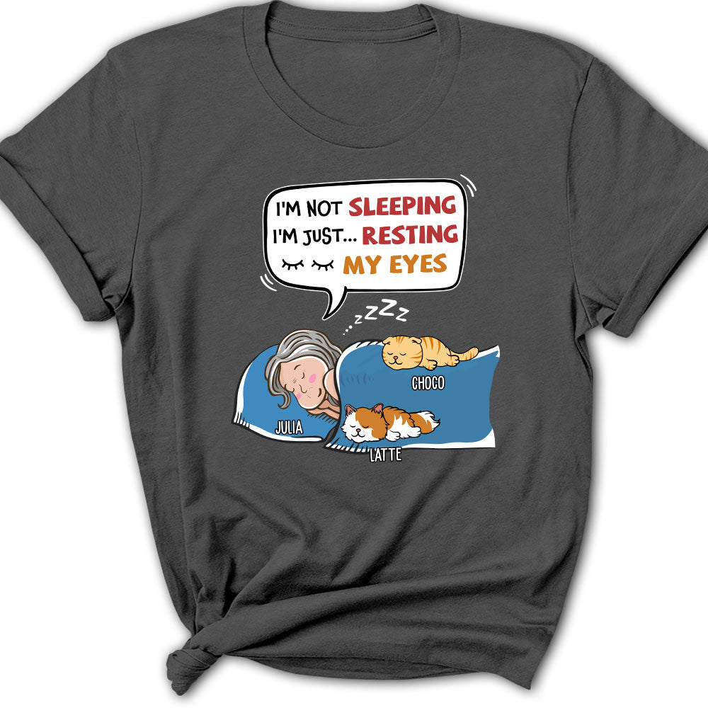 I'm Not Sleeping - Customizable Personalized Women's T-shirt for Pet Lovers