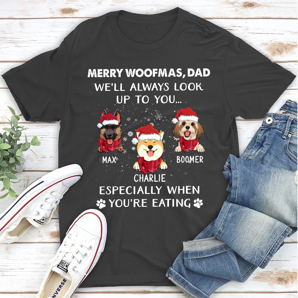 Look Up To You Christmas - Personalized Custom Unisex 5.3 oz T-shirt for Pet Lovers