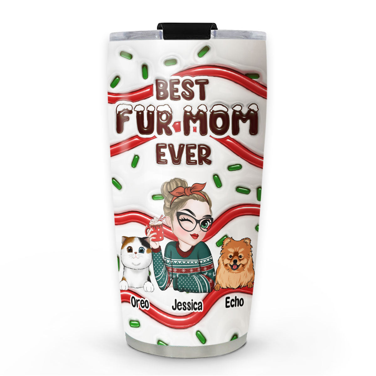 Top-Rated Personalized Custom 3D Inflated Effect Tumbler for Fur Moms - Ideal Gift with Thousands of Cool Designs
