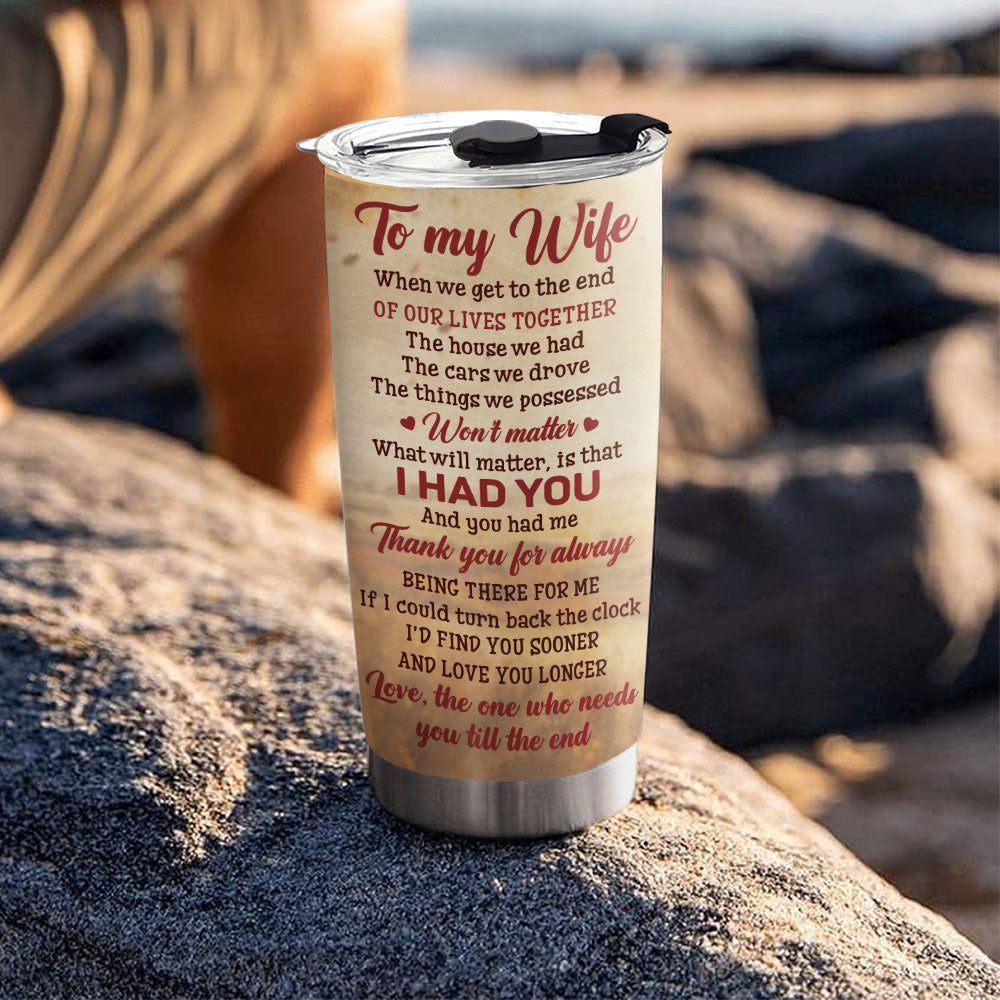 To My Beloved Wife - Personalized Custom 20oz Stainless Steel Tumbler with Thousands of Cool Designs