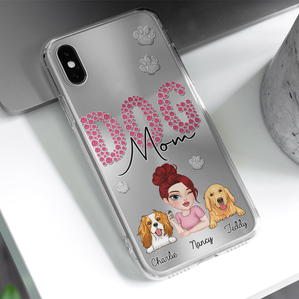 Sparkling Glitter Dog Mom Life - Exquisitely Personalized Custom Phone Case