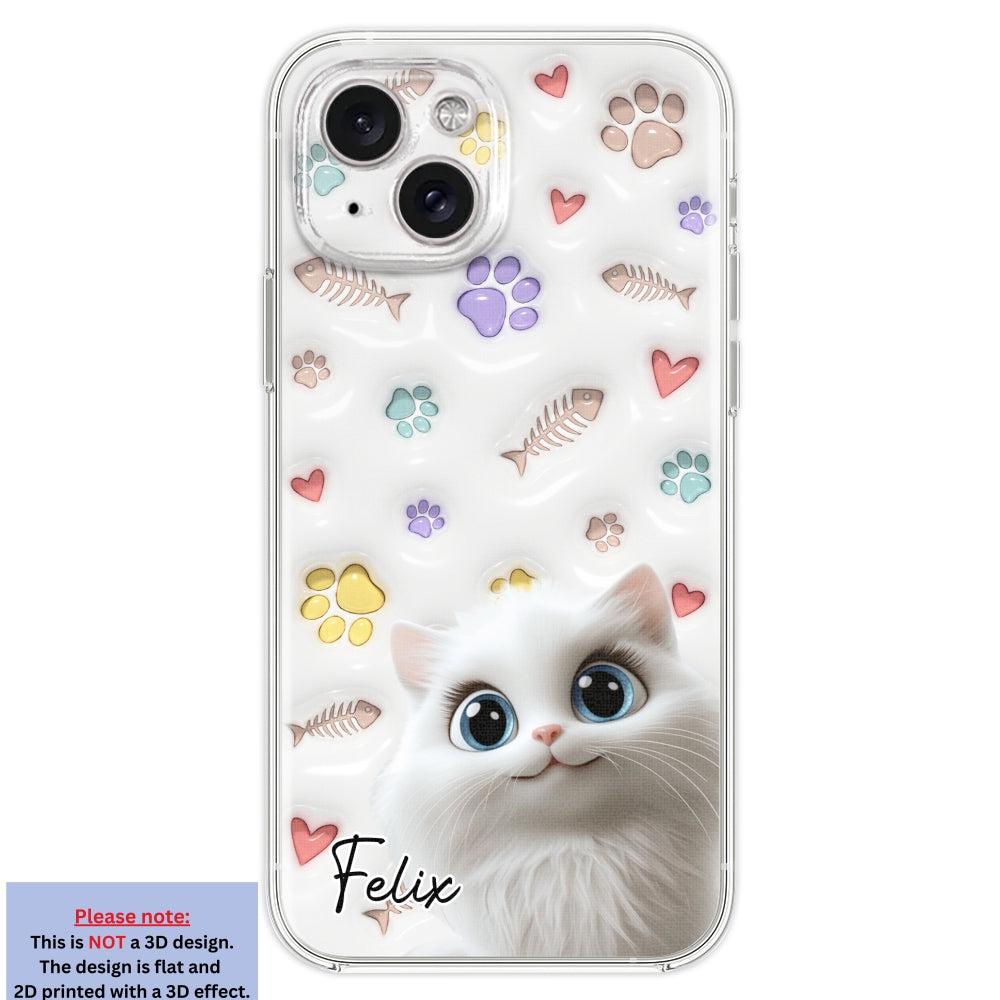 Adorable Baby Cat - Customizable 3D Inflated Effect Personalized Phone Case