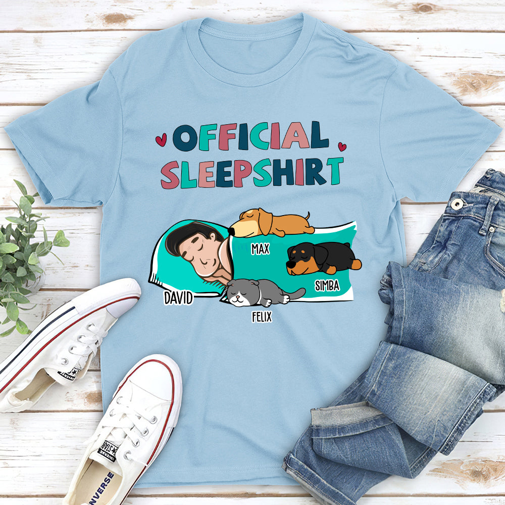 Personalized Custom Unisex Sleeping Pet Sleepshirt - 5.3 oz Heavy Cotton T-shirt