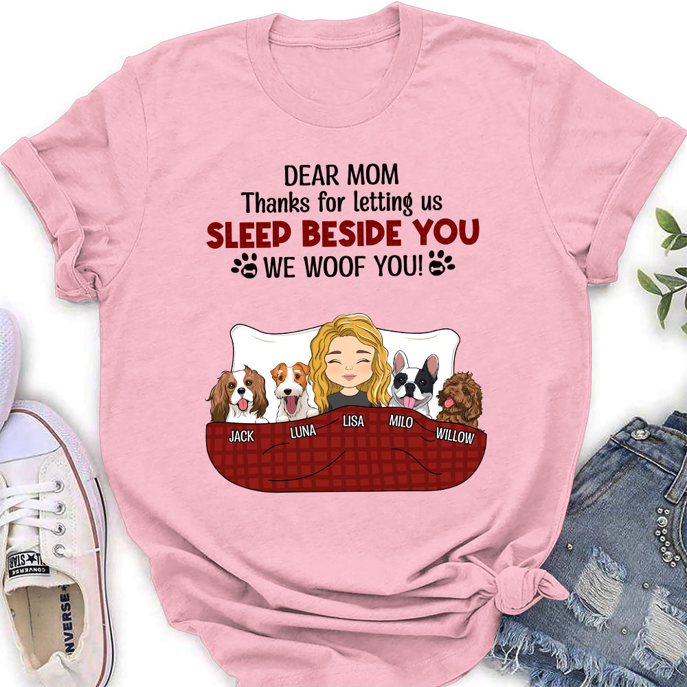Letting Me Sleep Beside You - Customizable Personalized Women's T-shirt for Pet Lovers
