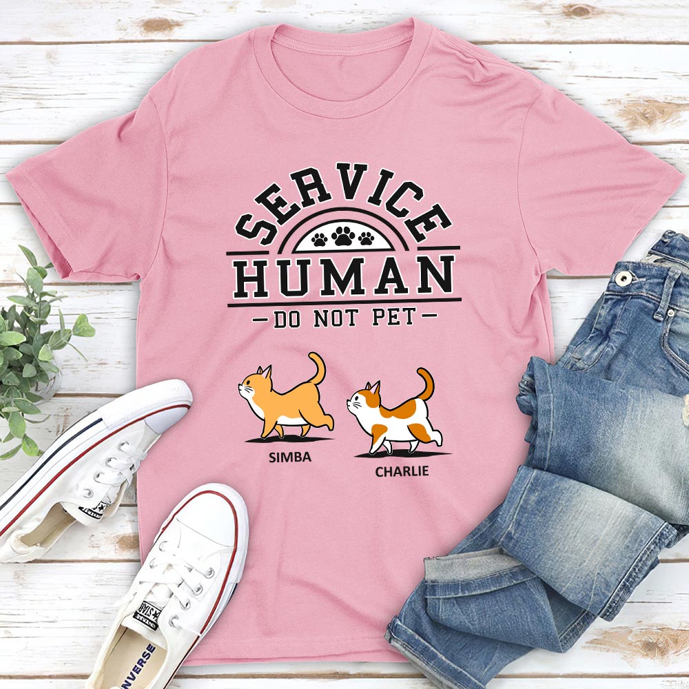 Cats Serve Humans - Personalized Custom Unisex 5.3 oz T-shirt for Pet Lovers