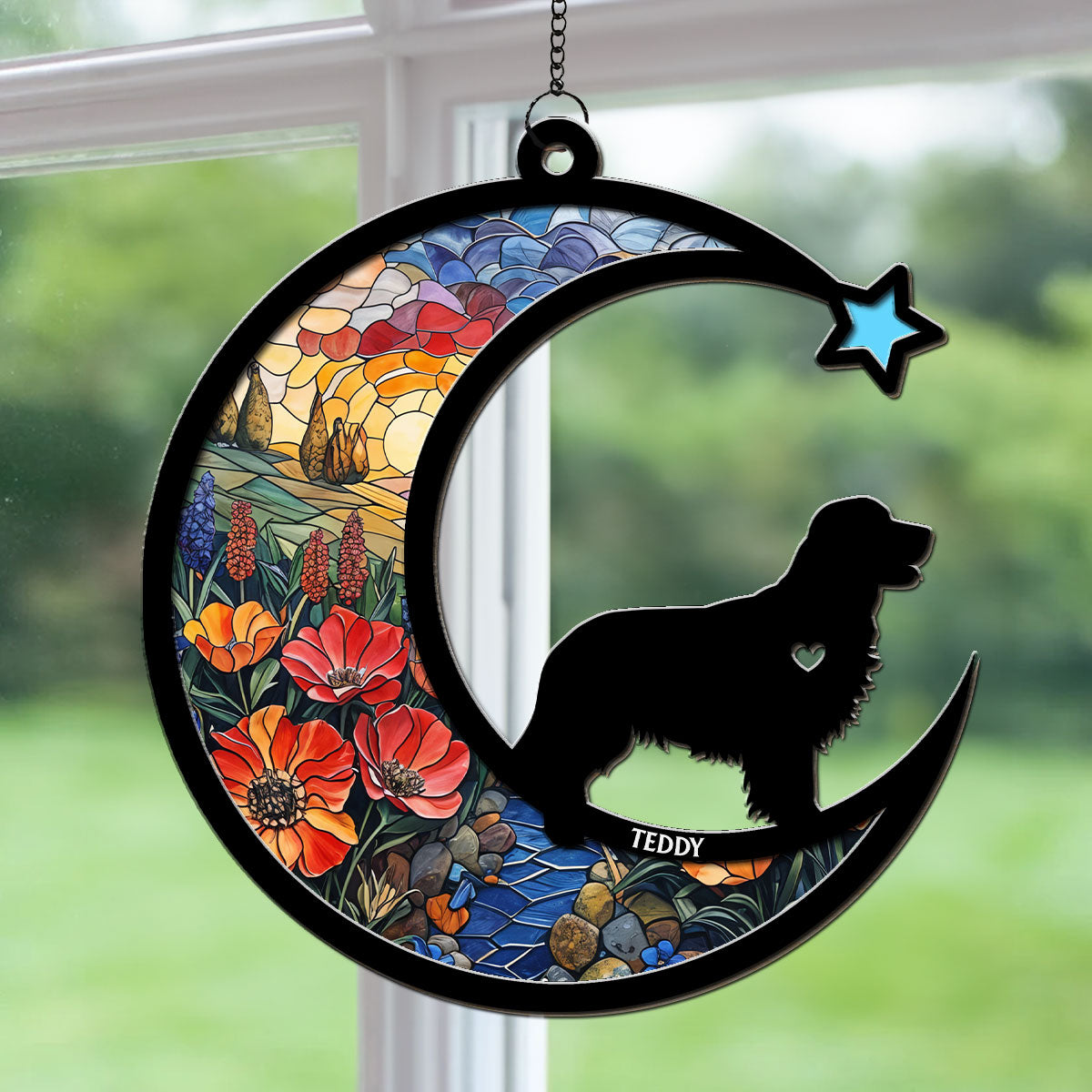 You Left Paw Prints On Our Hearts - Personalized Custom Wooden Acrylic Suncatcher in 6-inch and 8-inch Sizes