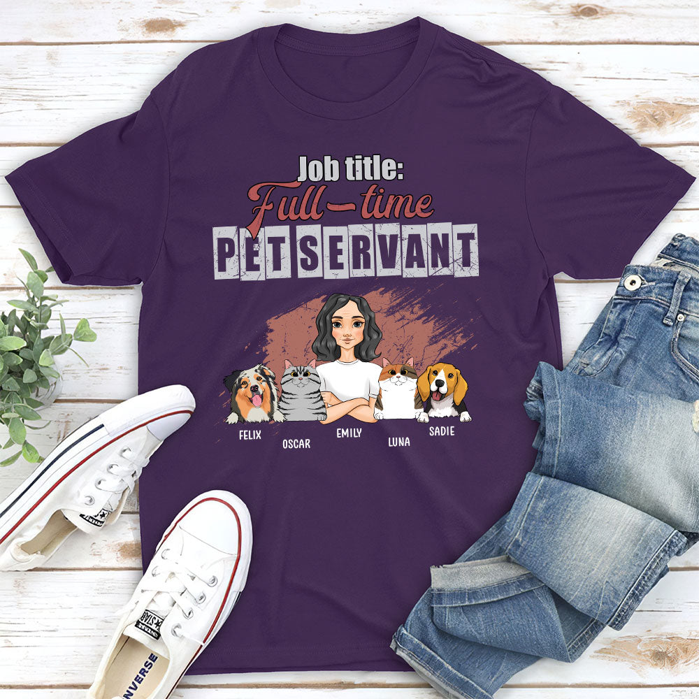 Full-time Job Title Personalized Custom Unisex 5.3 oz T-shirt - Ideal Gift for Pet Lovers