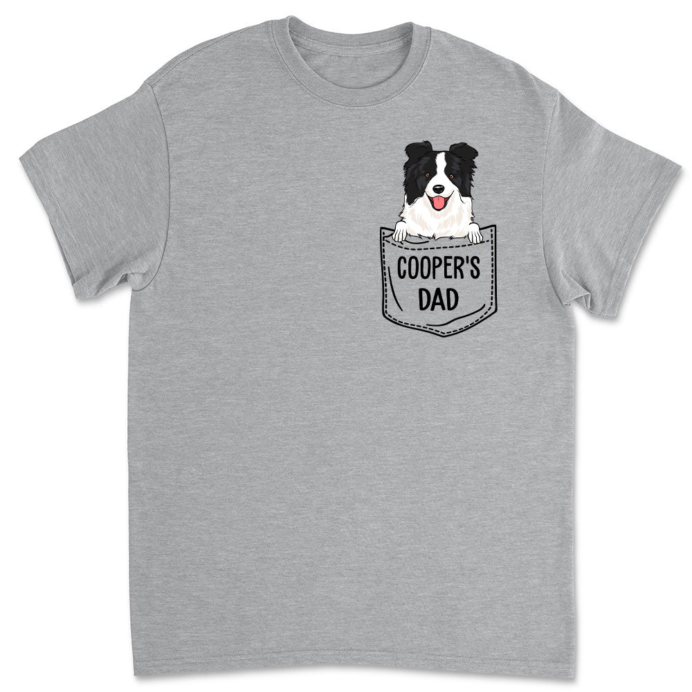 Personalized Custom Unisex Pocket Dog Mom/Dad T-shirt - Ideal Gift for Pet Lovers