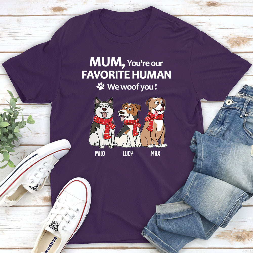 To My Favorite Human - Personalized Custom Unisex 5.3 oz T-shirt for Pet Lovers