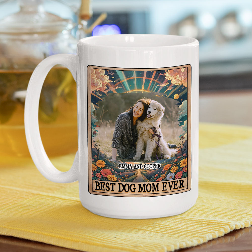Personalized Custom Tarot Dog Mom Photo Coffee Mug - 11oz & 15oz Sizes