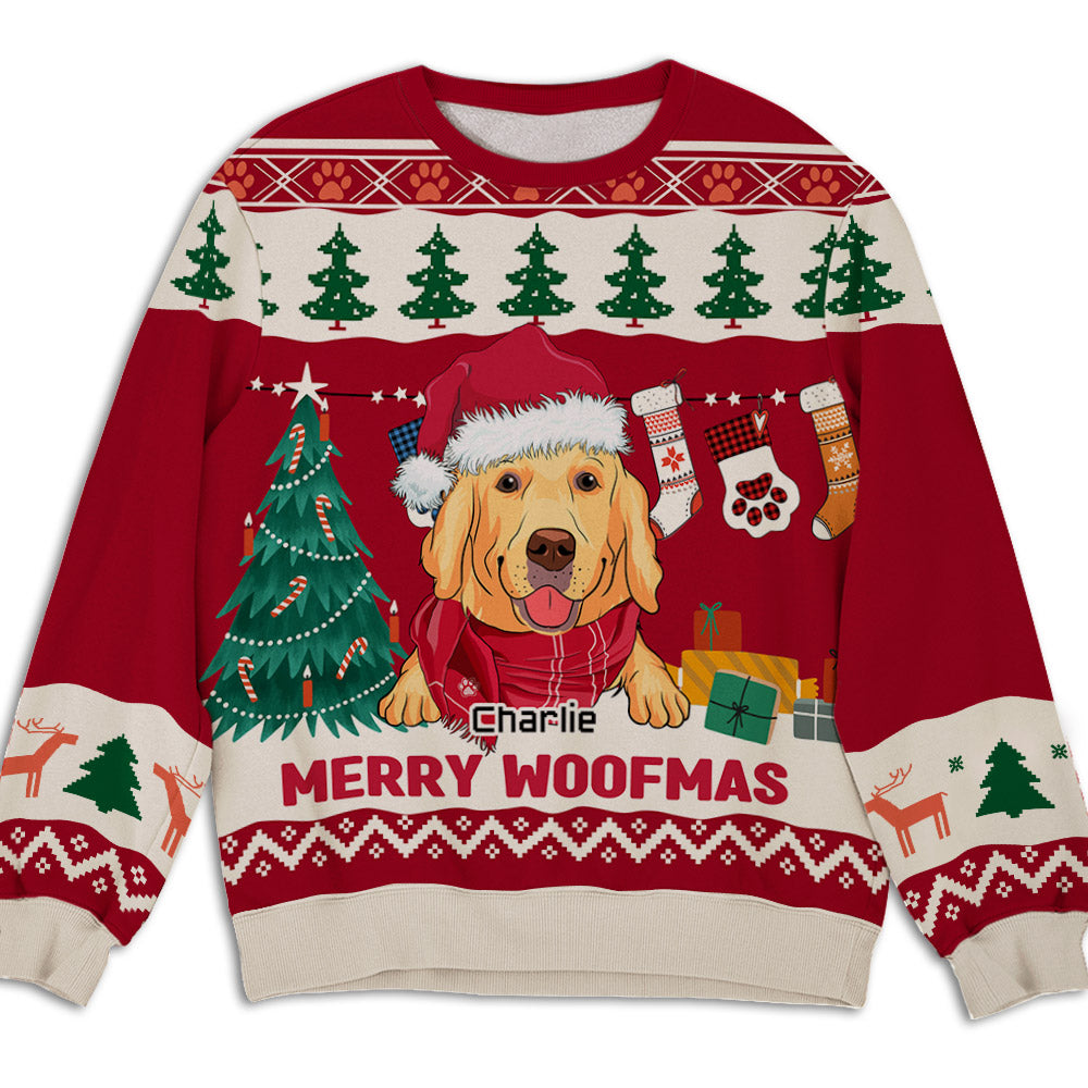 Pawlidays Personalized Custom All-Over-Print Unisex Pet Winter Sweatshirt - Ideal Gift for Pet Lovers