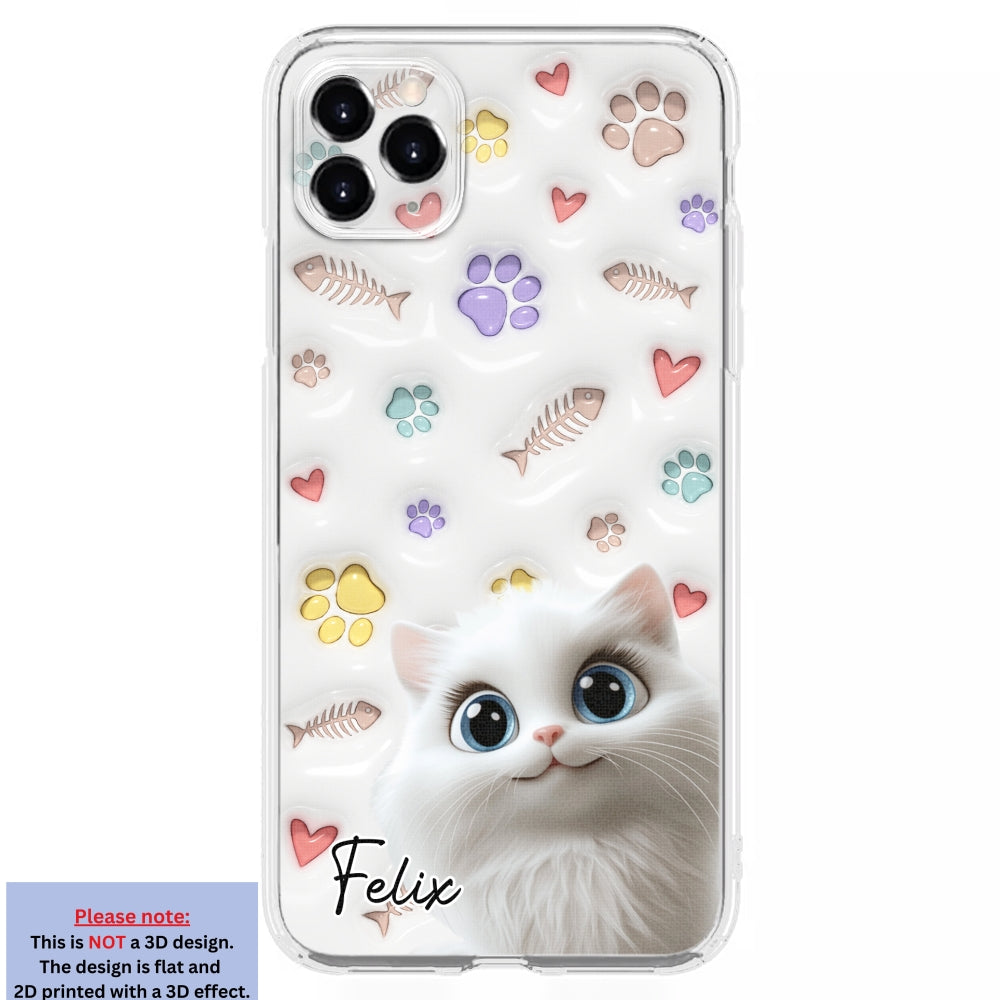 Adorable Baby Cat - Customizable 3D Inflated Effect Personalized Phone Case