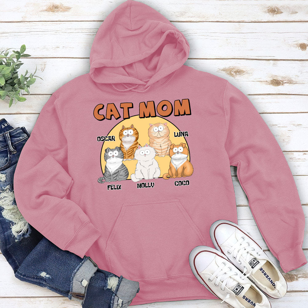 Cat Mom Circle - Unique Personalized Custom Unisex 8.0 oz Hoodie for Pet Lovers