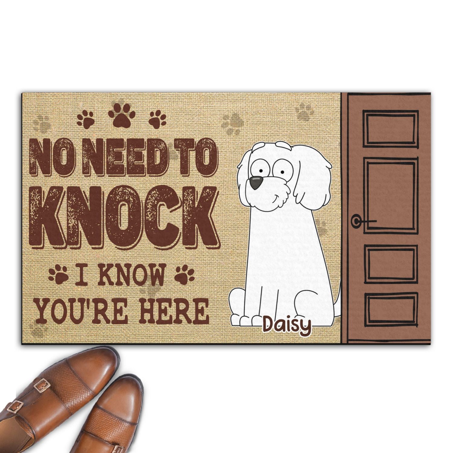 No Need To Knock I Know You Are Here - Personalized Custom Pet Doormat with Vibrant Sublimation Printing