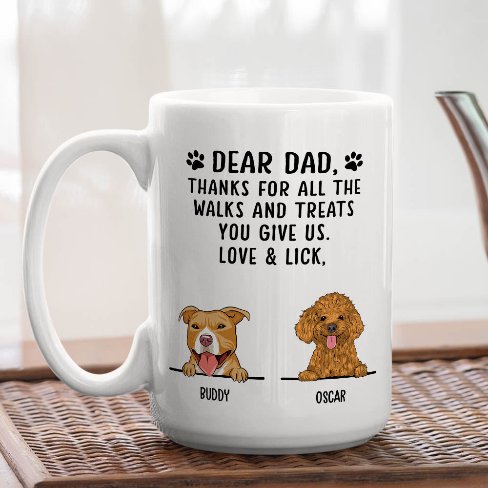 Thanks For All The Treats - Customizable Personalized Coffee Mug in 11oz/15oz for Pet Lovers