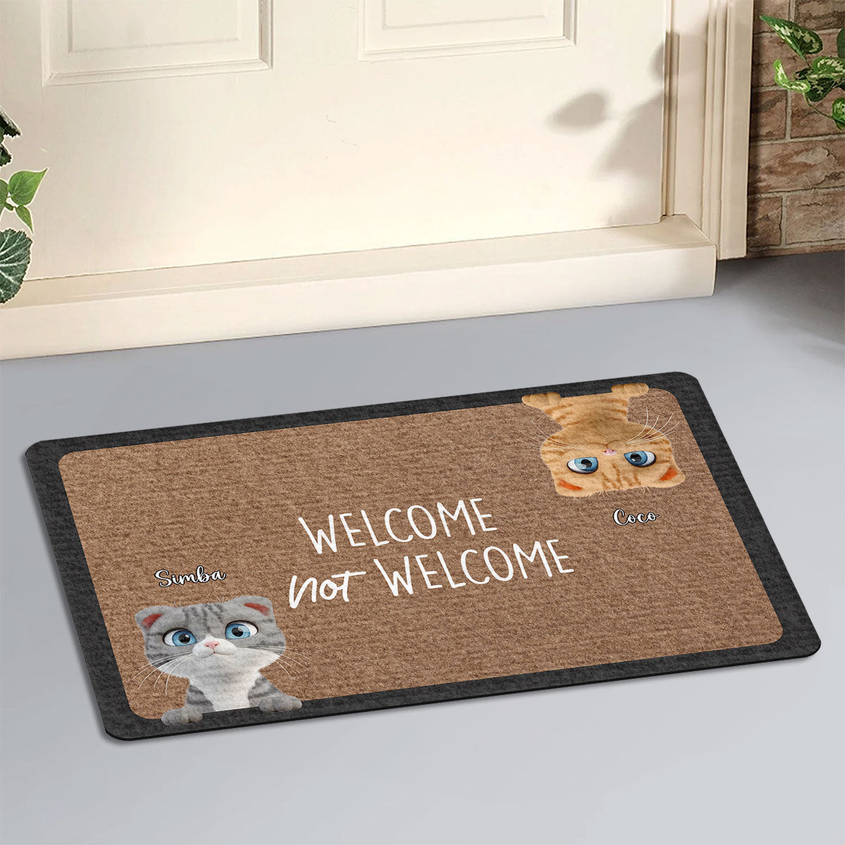 Personalized Custom Pet Doormat: Welcome or Not Welcome