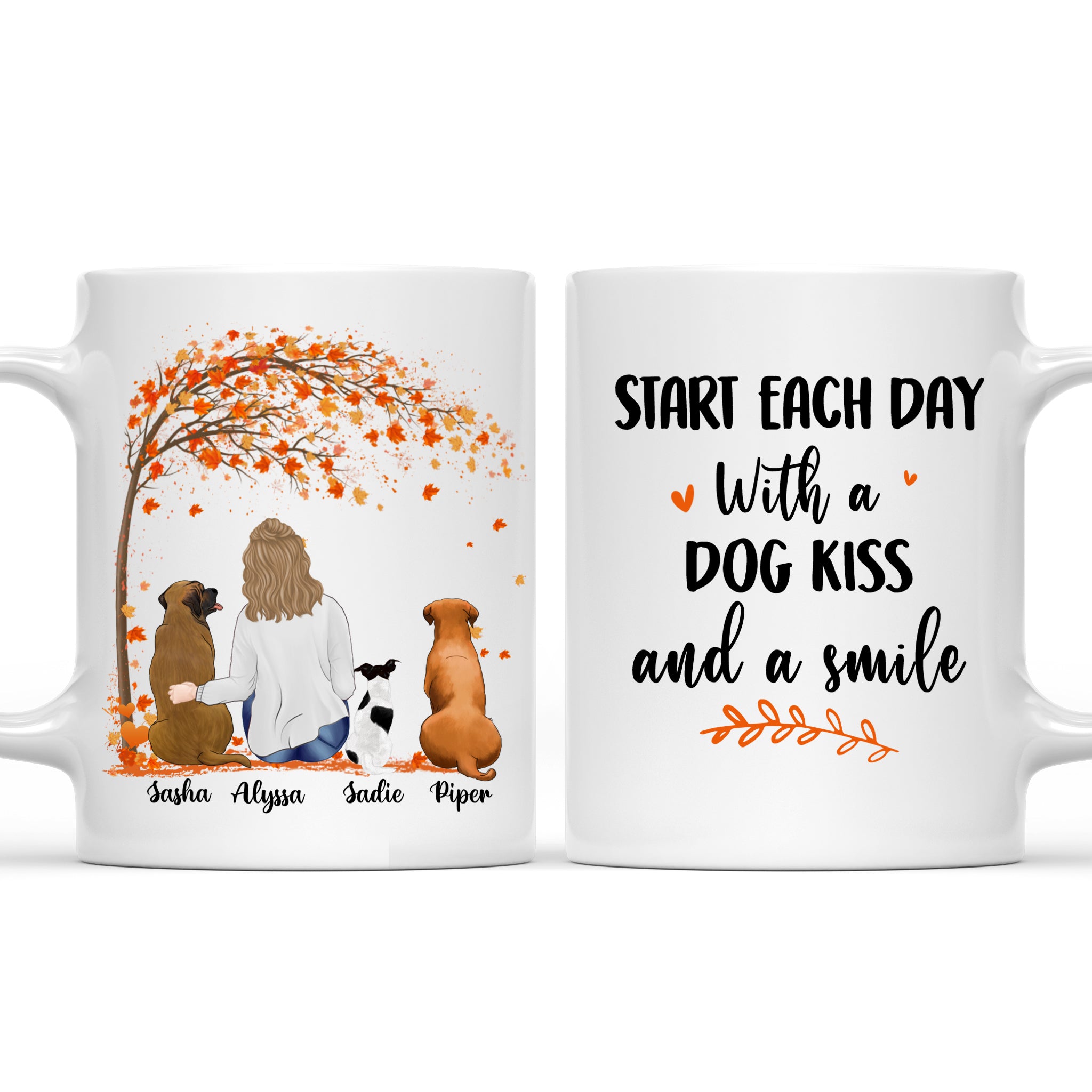 Start Your Day Joyfully with a Dog Kiss, a Smile, and a Personalized Custom Coffee Mug