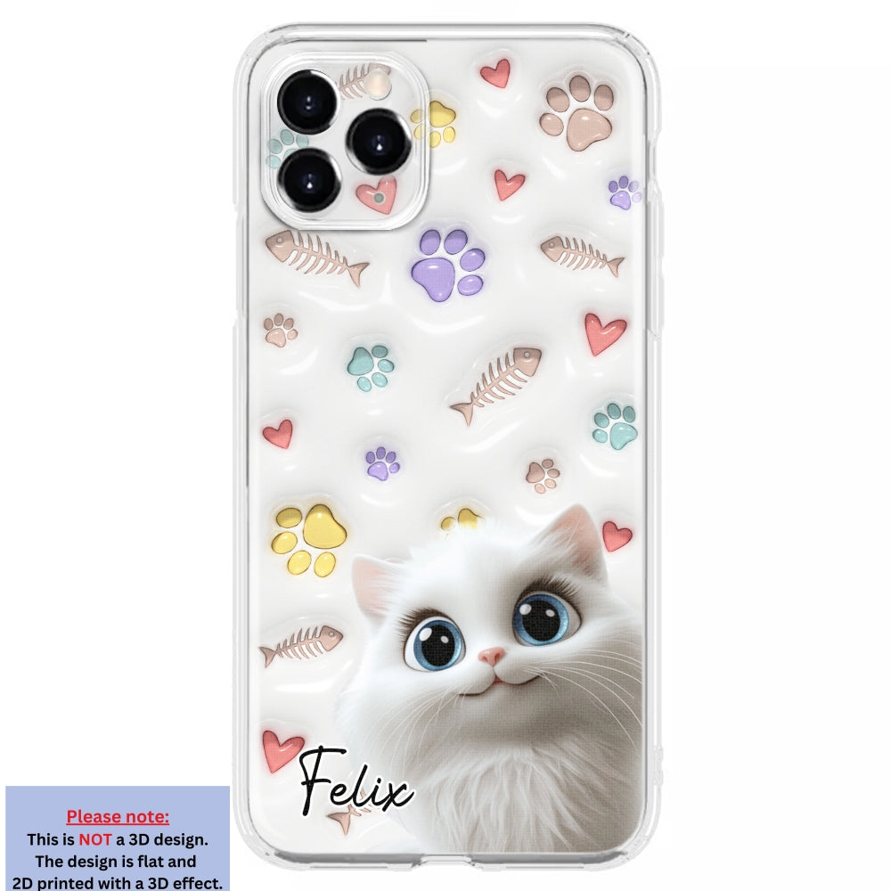 Adorable Baby Cat - Customizable 3D Inflated Effect Personalized Phone Case