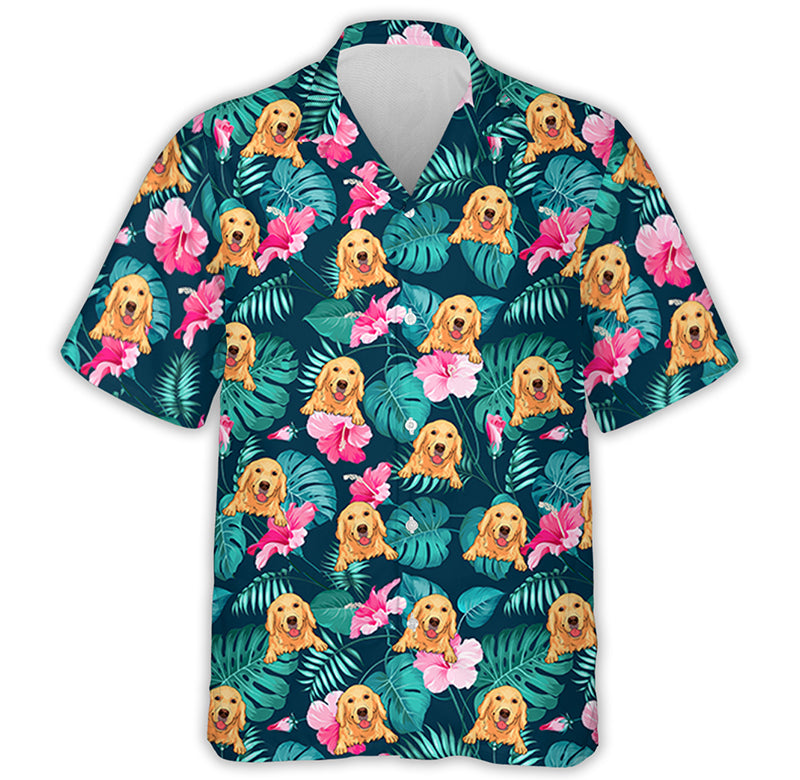 Unique Tropical Dog Pattern - Personalized Custom Hawaiian Shirt for Pet Lovers