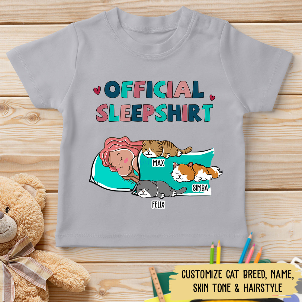 Customizable Cat Official Sleepshirt - Personalized Youth T-shirt for Pet Lovers