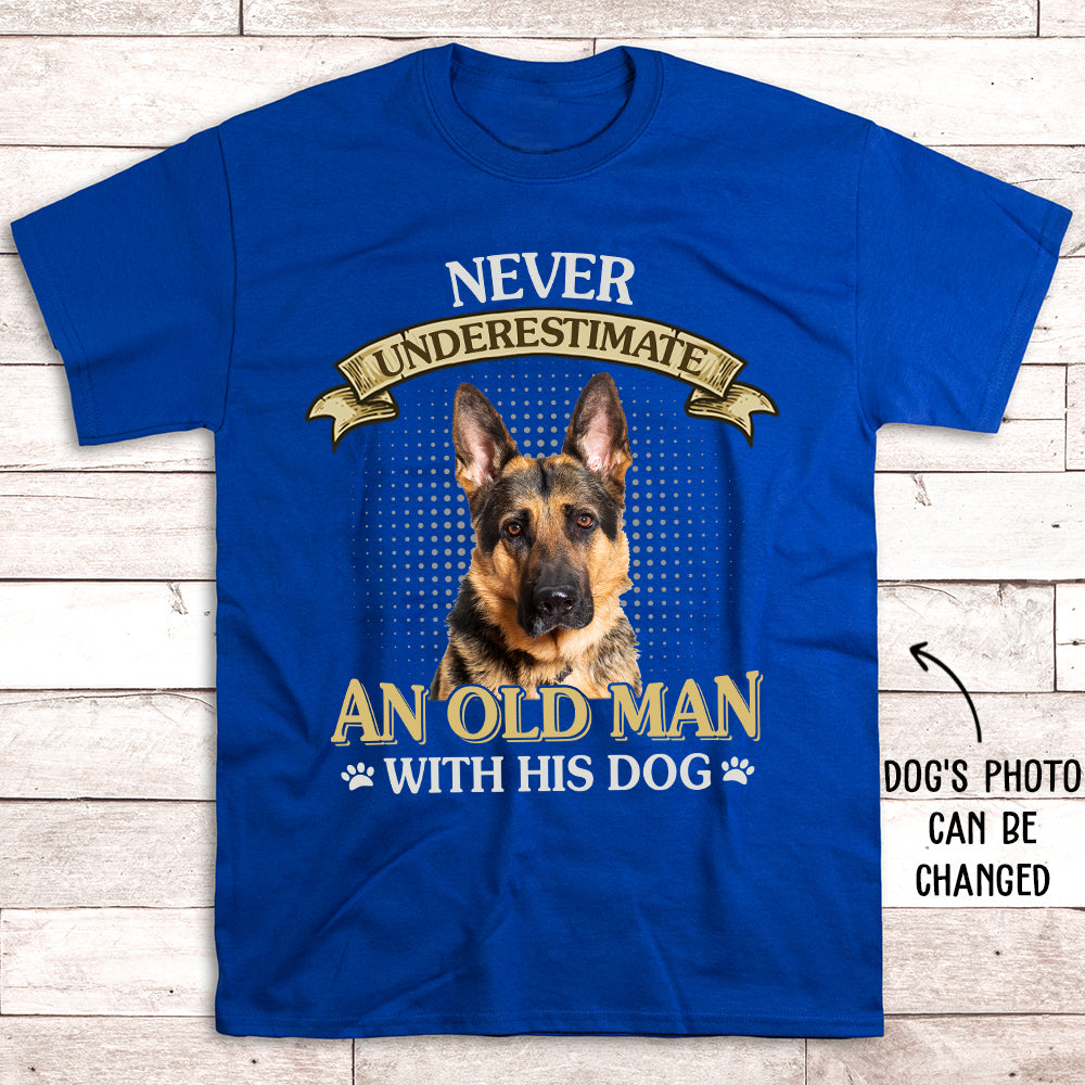 Never Underestimate Old Man - Exclusive Personalized Custom Unisex 5.3 oz T-shirt