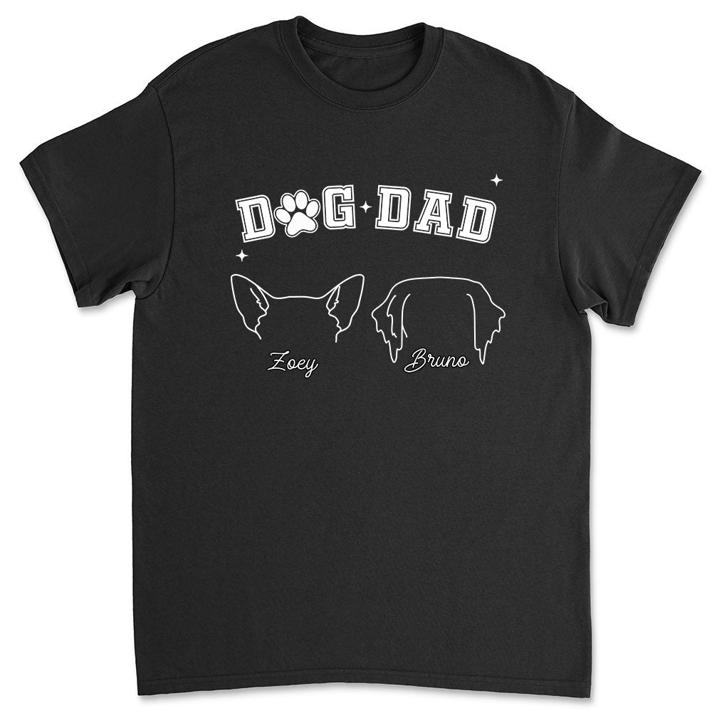 Dog Dad Mom Line - Personalized Custom Unisex 5.3 oz T-shirt for Pet Lovers