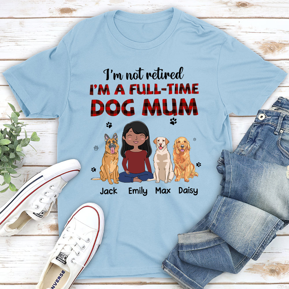 Full-Time Dog Mom Personalized Custom Unisex 5.3 oz T-shirt - Ideal Gift for Pet Lovers