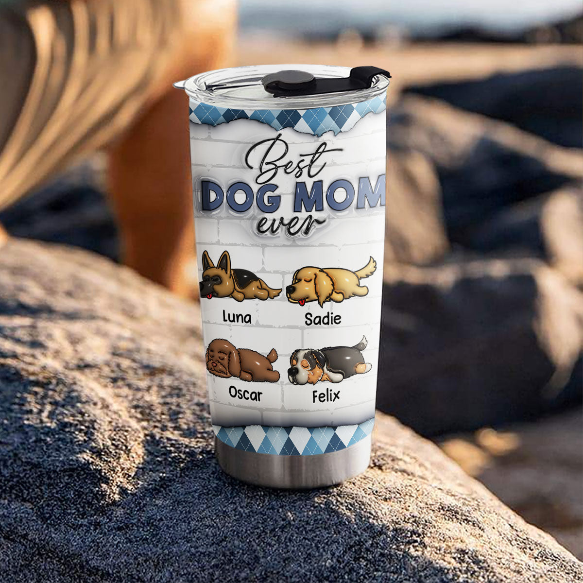 Best Dog Parents - Personalized Custom 3D Inflated Effect 20oz Stainless Steel Tumbler with Thousands of Cool Designs
