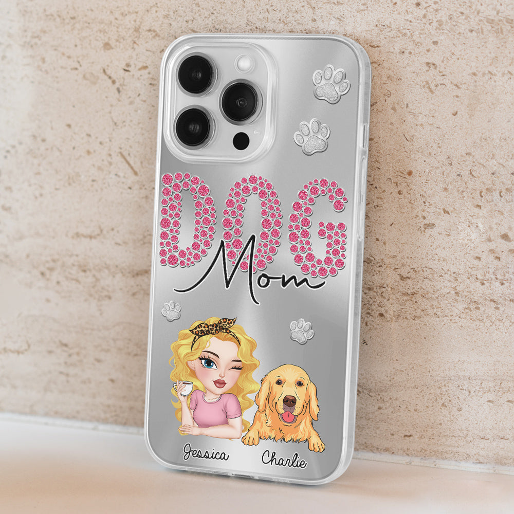 Sparkling Glitter Dog Mom Life - Exquisitely Personalized Custom Phone Case
