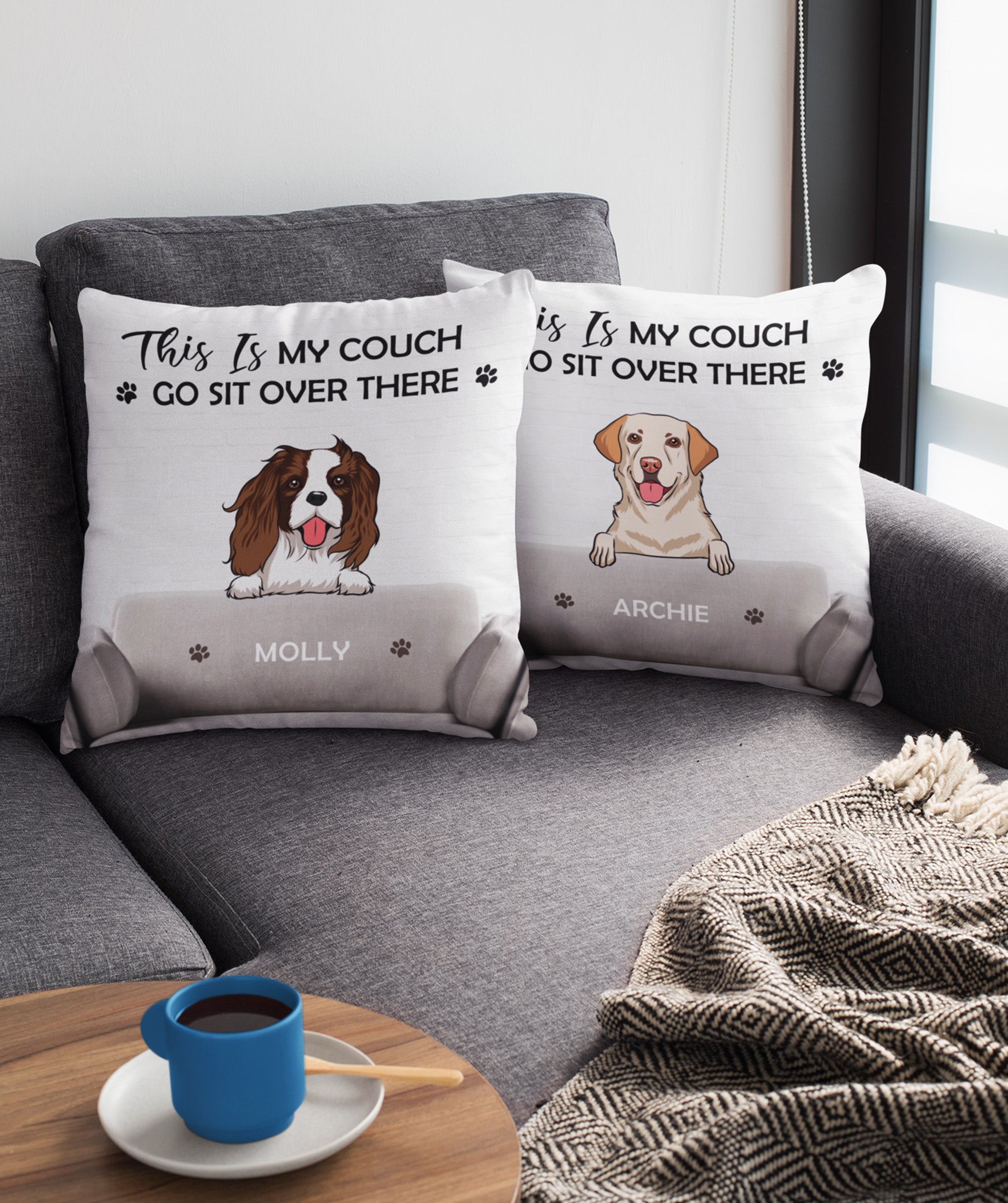 Personalized Custom Throw Pillow - This Is My Couch, 12' x 12' & 18' x 18' Sizes