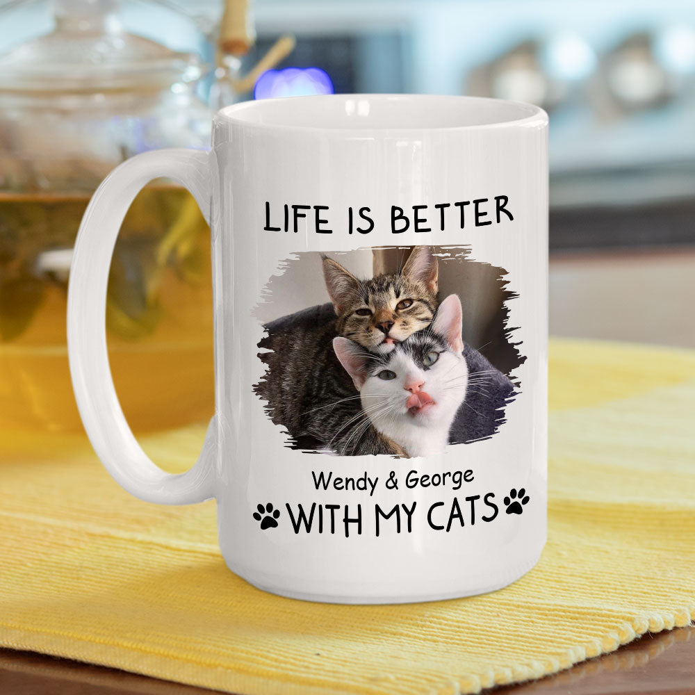 Exquisite Personalized Custom Coffee Mug: Better With Pets Photo
