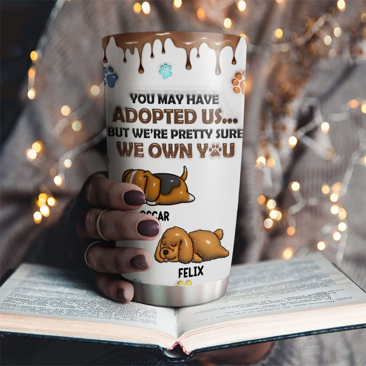 Personalized Custom 3D Inflated Effect 20oz Stainless Steel Tumbler - Keep Drinks Cold for 24 Hours & Hot for 12 Hours