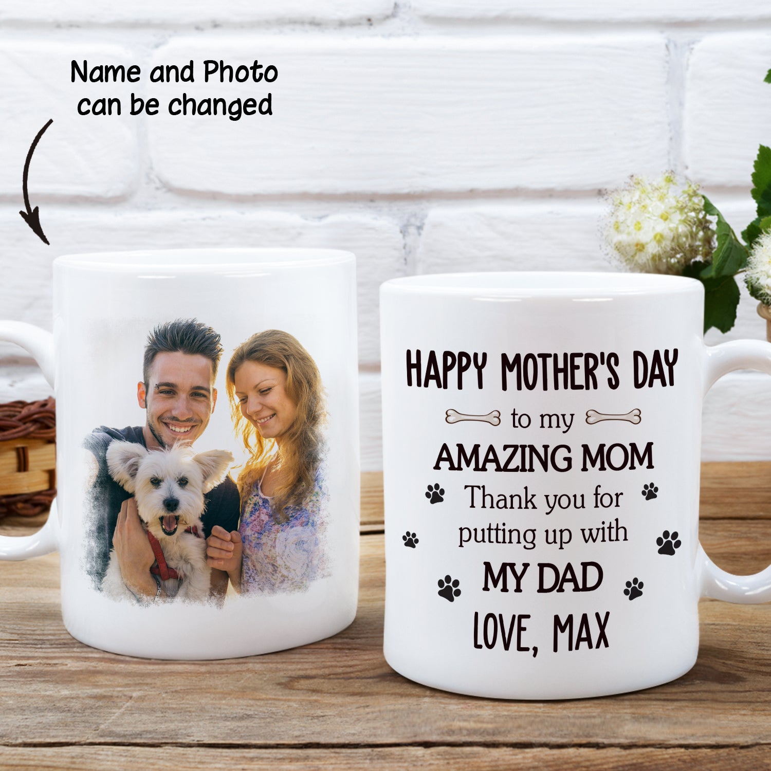 Amazing Dog Mom - Personalized Custom Photo 11oz/15oz Coffee Mug for Pet Lovers