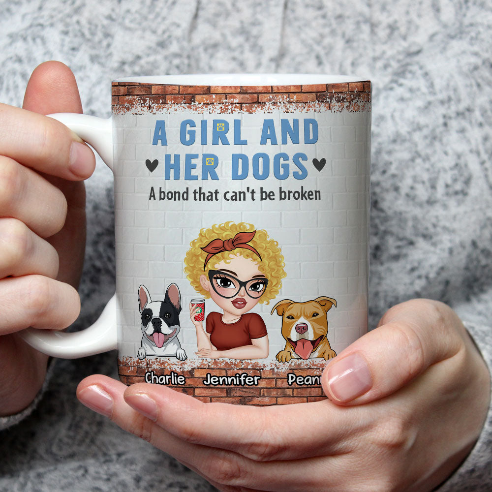 Unbreakable Bond of a Girl and Her Dog - 11oz Personalized Custom Coffee Mug for All Beverages
