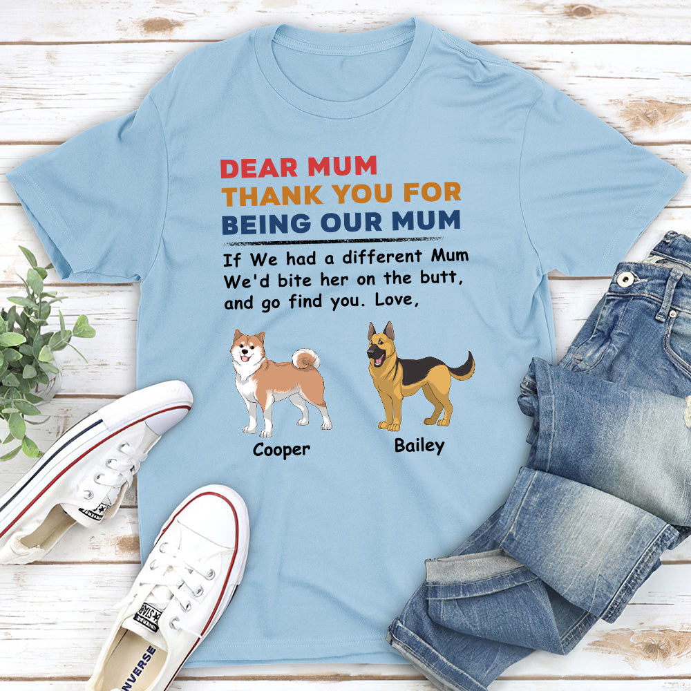 Dogs Bite You - Personalized Custom Unisex 5.3 oz T-shirt for Pet Lovers