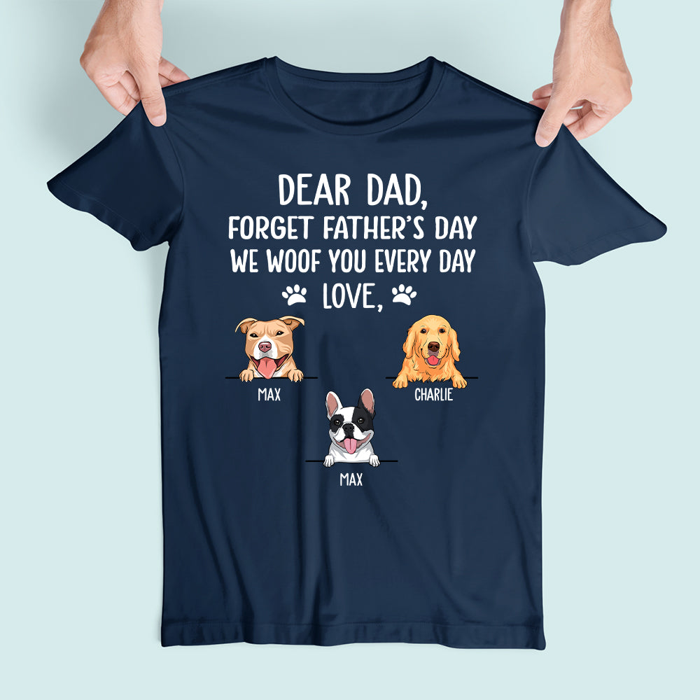 I Woof You Dog Dad - Exclusive Personalized Custom Premium Unisex Cotton Blend T-shirt for Pet Lovers