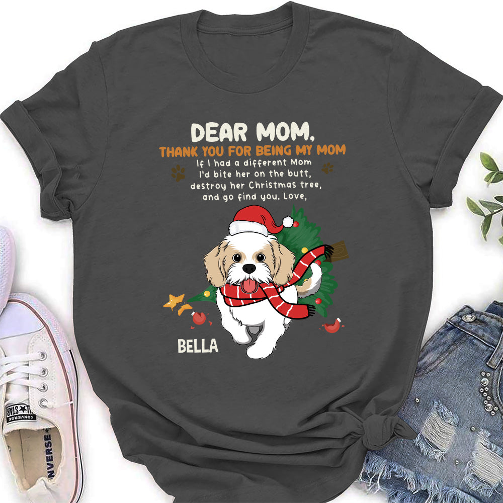 Thank You For Being My Dad Mom - Personalized Custom Women's Cotton Blend T-shirt for Pet Lovers